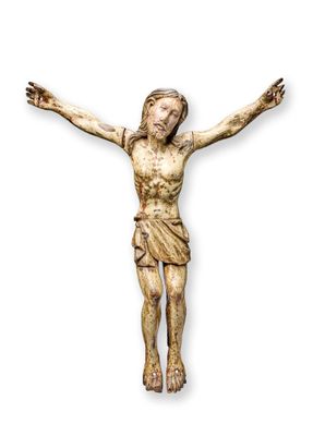 statue de Jésus sur la croix sur fond blanc