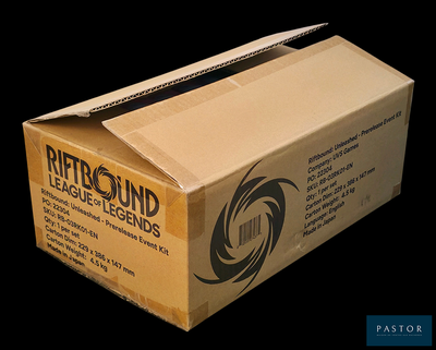 a cardboard box that is open on a black background