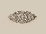 a close up of a diamond broochle on a white background