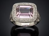 a pink tourmaline and diamond ring