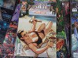 a picture of a comic book with a woman in a bikini