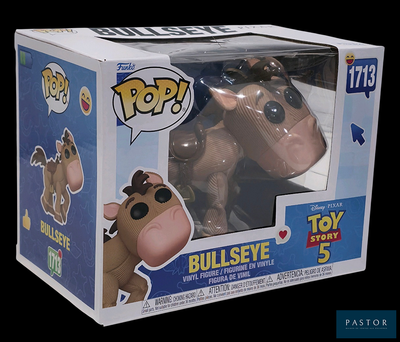 Figurine en vinyle « Bullseye » dans sa boîte, sur fond noir