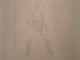 drawing of a baseball player holding a bat on a white background