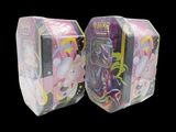 two boxes that have pokemon toys inside of them