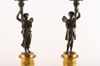 Paire de candélabres à quatre bras de lumière, le fût en bro… (photo 2)