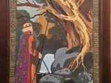 an image of a painting of a man standing in front of a tree