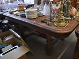 a large table with a lot of items on it