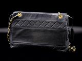 chanel black quilted lambskin clutch bag with gold hardware