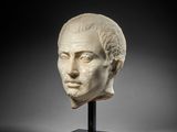 a roman marble head of a man