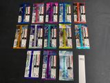 a lot of different types of toothbrushes on the table
