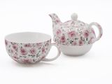 two cups and a teapot sitting next to each other