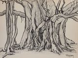 le dessin d'un arbre qui se trouve au milieu d'un dessin