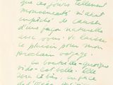 une vieille lettre écrite à l'encre verte sur un bout de papier