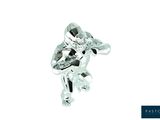 sterling silver football player charm with clear crystal