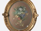 a picture of a painting of flowers in a gold frame