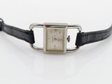 an image of a wrist watch with a black leather strap
