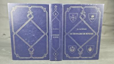 the two books are blue with gold trimmings on them
