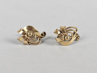 a pair of gold plated earrings