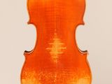 an old violin with a wooden back and a long neck
