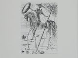 dessin représentant un homme à cheval, coiffé d'un chapeau et muni d'une canne