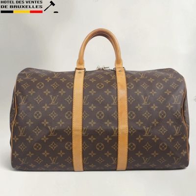 louis vuitton keepall bag in monogram canvas and leather