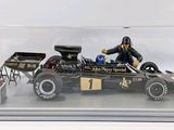 a model of a racing car in a display case