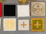 many different types of religious rugs laid out on the floor