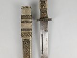 pair of antique silver plated knifes with ornate decoration