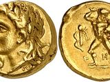 une pièce d'or portant l'image d'un homme