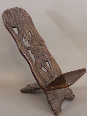 COTE D'IVOIRE, XXe siècle, Chaise (dite "Chaise de gardien d…