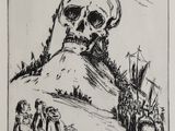 une image représentant le dessin d'un homme avec un crâne sur la tête