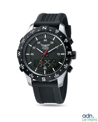 a close up of a watch on a white background with a red second hand