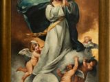 an image of a painting of the virgin surrounded by angels