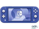 a blue nintendo switch lite with a blue screen