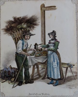 4.	[Belin]. 2 aquarelles originales légendées en allemand re…