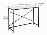 la hauteur d'une table avec un plateau en bois et un piètement en métal