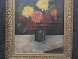 tableau représentant un vase de fleurs posé sur une table, à côté d'un tableau représentant un vase de fleurs posé sur une table