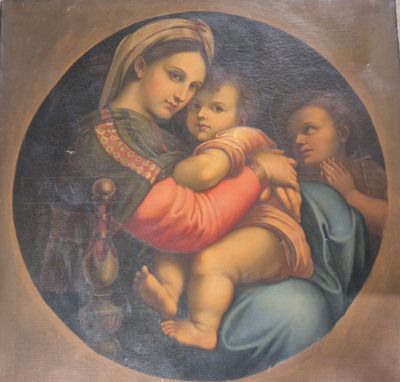 une image d'un tableau représentant une femme tenant un bébé dans ses bras