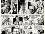 a page from a comic strip with a man on horseback in the background