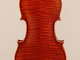 an old violin with a wooden back and a long neck