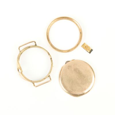 Monture de montre en or (585‰) : carrure de montre, fond de … - Photo 1