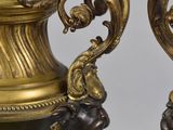 pair of antique bronze and bronze vases with elephants on them