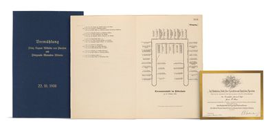 an open book with a picture of a bunch of papers on it