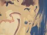 a painting of a woman with long hair on a wall