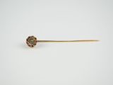 an image of a gold stick pin with a flower on it