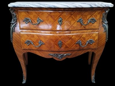 Commode en bois de placage ouvrant à deux tiroirs style Loui… - Photo 1