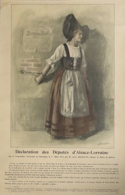 illustration of a young girl in a dress and hat holding a knife