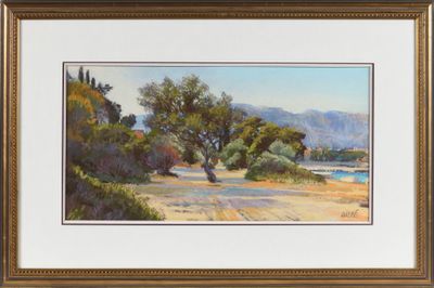 ANDRÉ (XXe siècle) "Paysage au pied des alpilles" - Photo 1