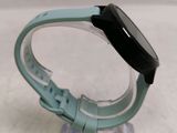 a close up of a smart watch on display on a table