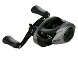 a close up of a fishing reel on a white background